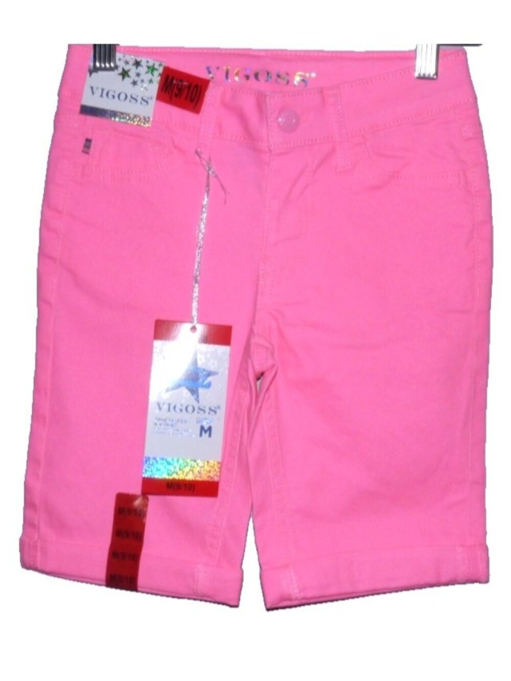 Vigoss bright pink jean Bermuda shorts 7" inseam Girl's M 9/10 New
